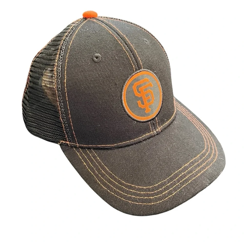 San Francisco Giants MLB Trucker Hat Black Mesh Snapback Rare Logo Baseball